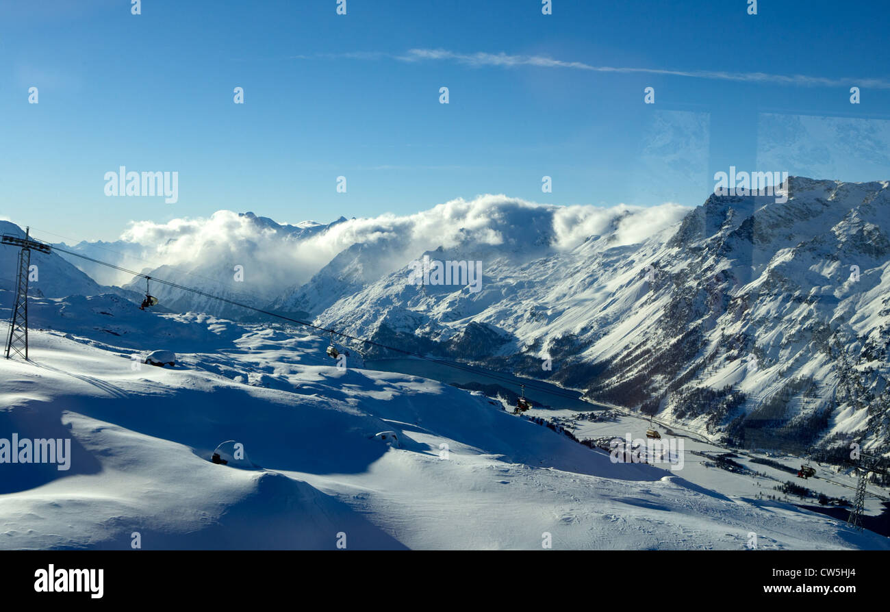 Corvatsch - The summit panorama of northwestern Engadine Stock Photo