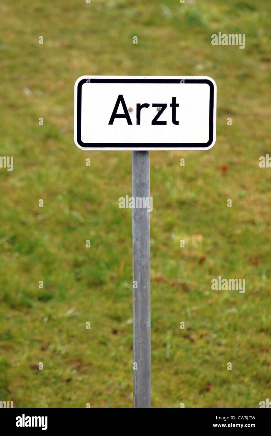 Sign saying, doctor, Berlin Stock Photo
