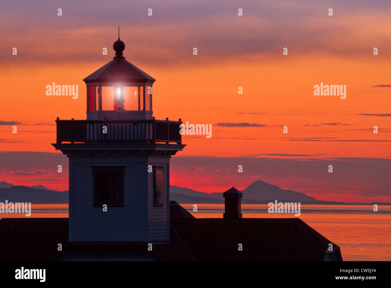 USA, Washington, San Juan Islands, Patos Island Lighthouse Stock Photo