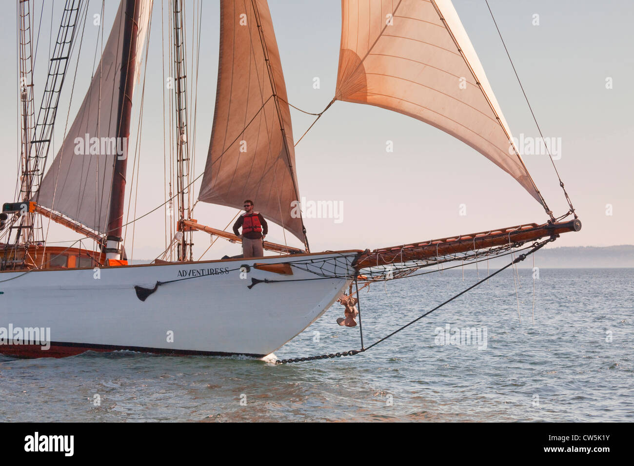 Sailboat in the ocean, Port Townsend, Washington State, USA Stock Photo