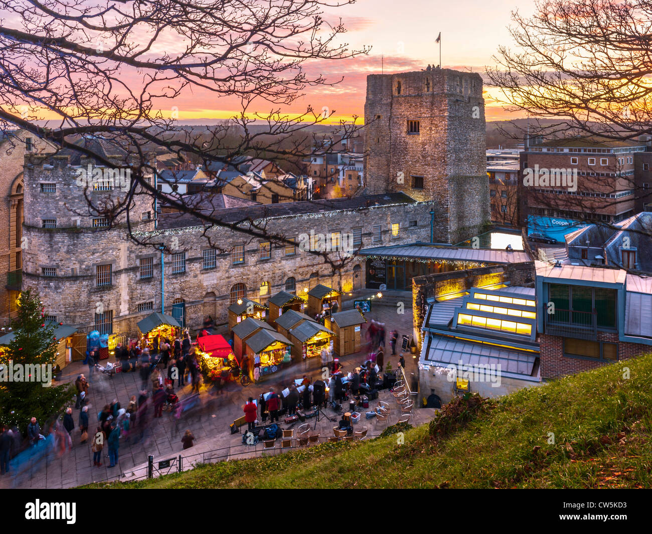 Christmas Market, Oxford Castle Stock Photo Alamy
