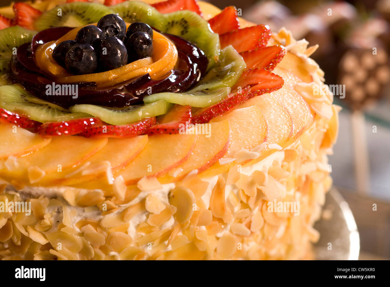 Close-up of a fruitcake Stock Photo