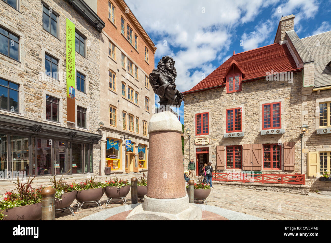 King Louis XIV bust, Royal Place, Quebec City Stock Photo