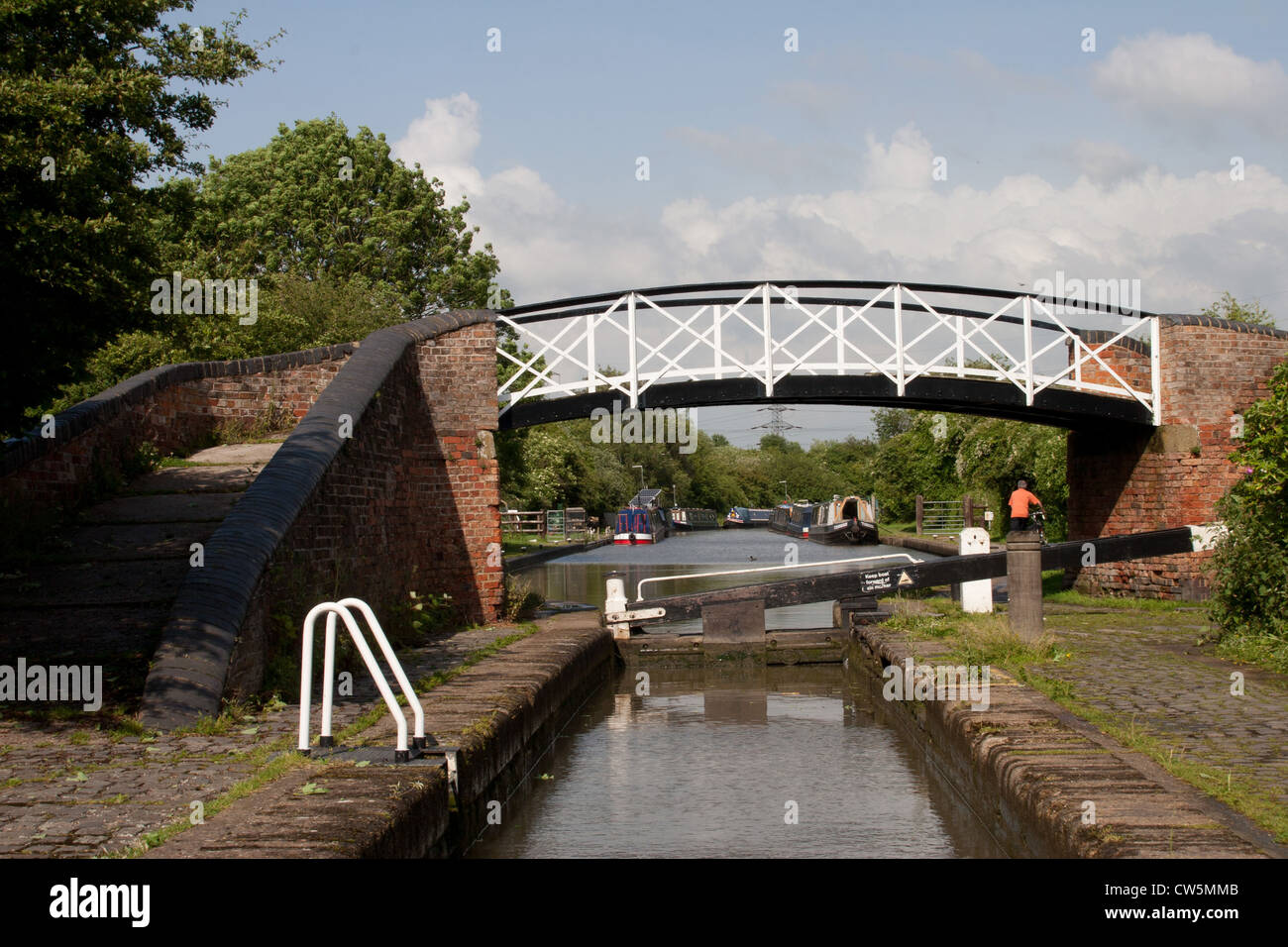 A lock at Oxford canal at Hawkesbury. Stock Photo