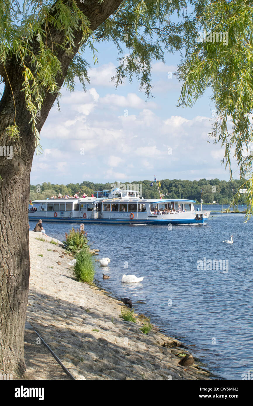 A boat on the Havel at Kladow outside of Berlin Stock Photo