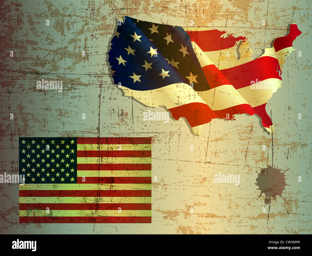 Retro united states map hi-res stock photography and images - Alamy