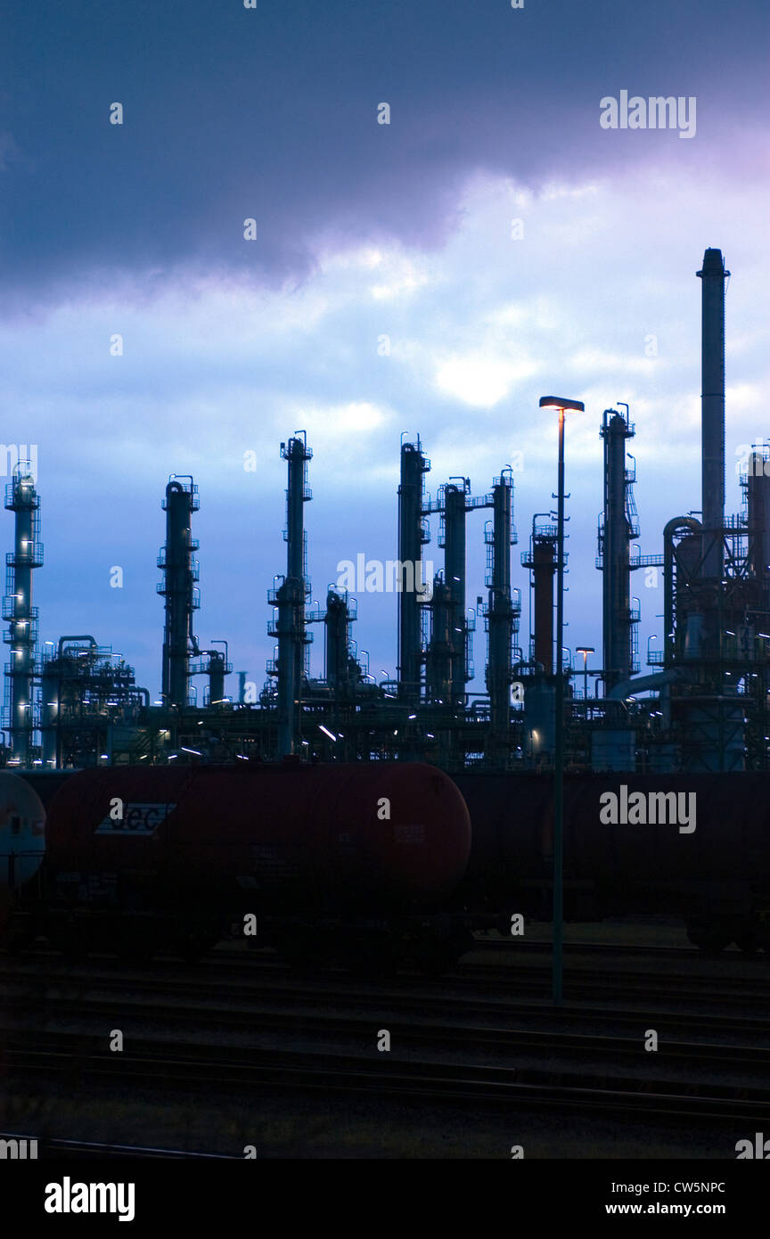Petroleum refinery in Mannheim Stock Photo