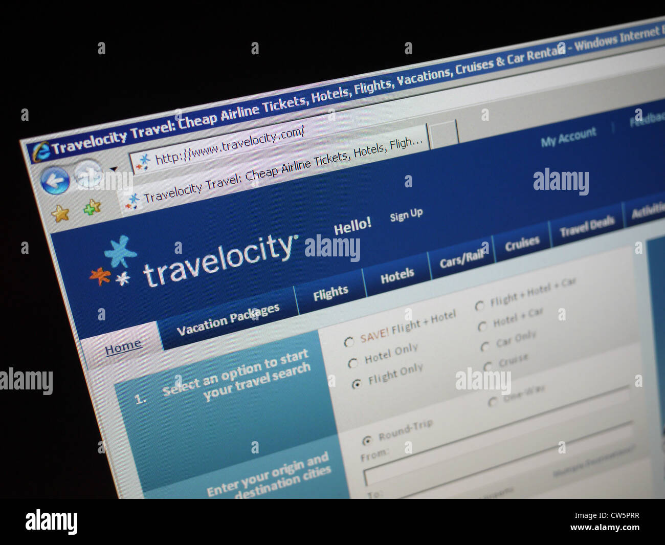 booking air ticket online travelocity Stock Photo Alamy