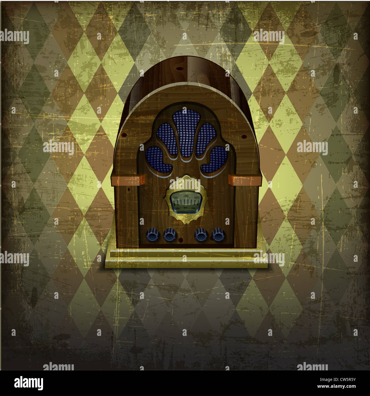 vintage radio on Abstract grunge background Stock Photo - Alamy