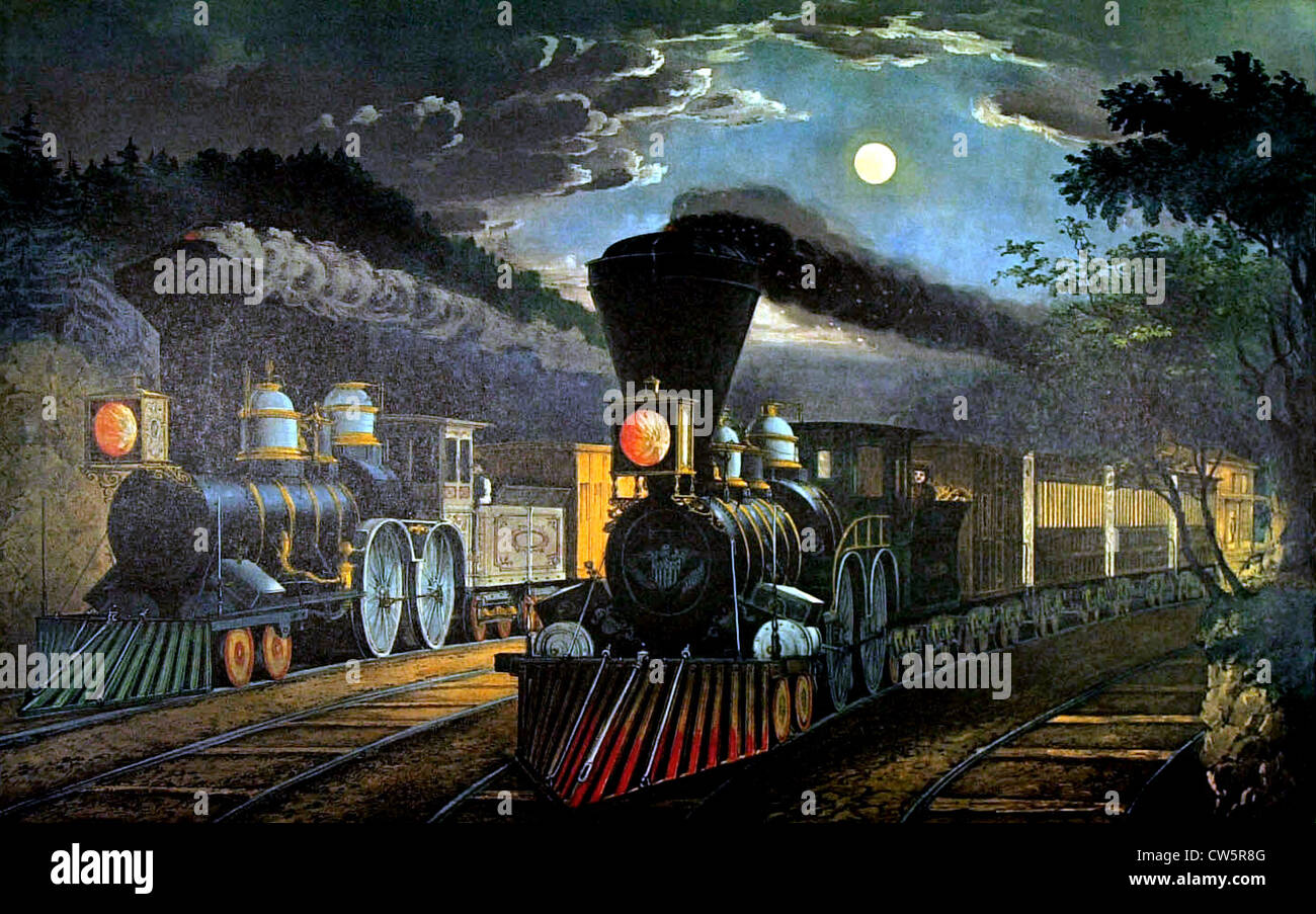 Lightning express trains leaving junction hires stock photography and