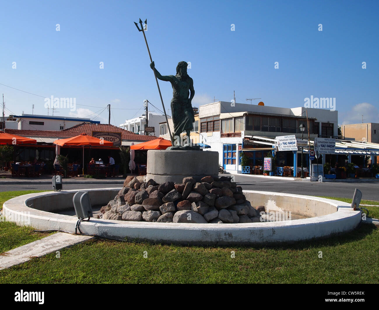 A statue in a crossing Stock Photo