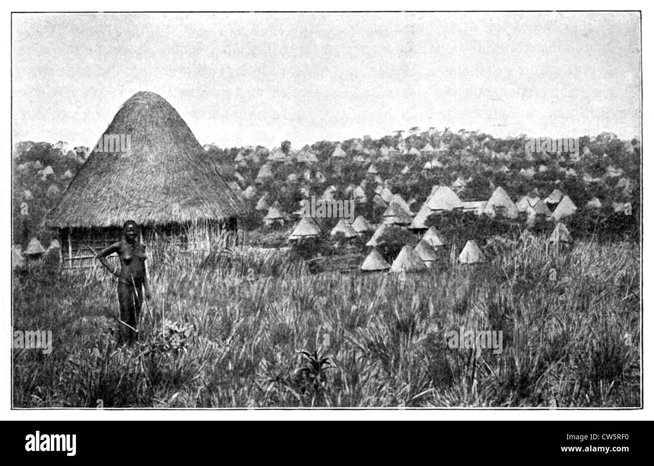 Town of Garegas, in the heart of  à l'intérieur du Cameroon Stock Photo