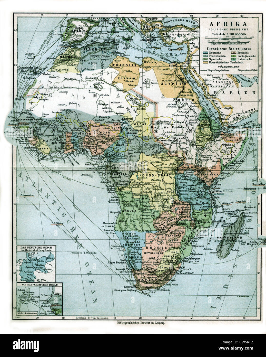 Map of Africa, in 'Africa' by  Sievers and Kahn Stock Photo