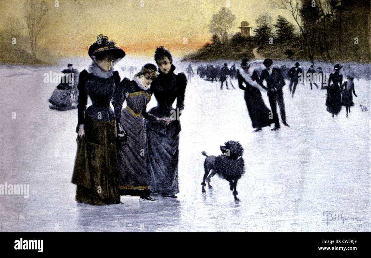 Béthume, Ice skating at the Bois de Boulogne Stock Photo Alamy
