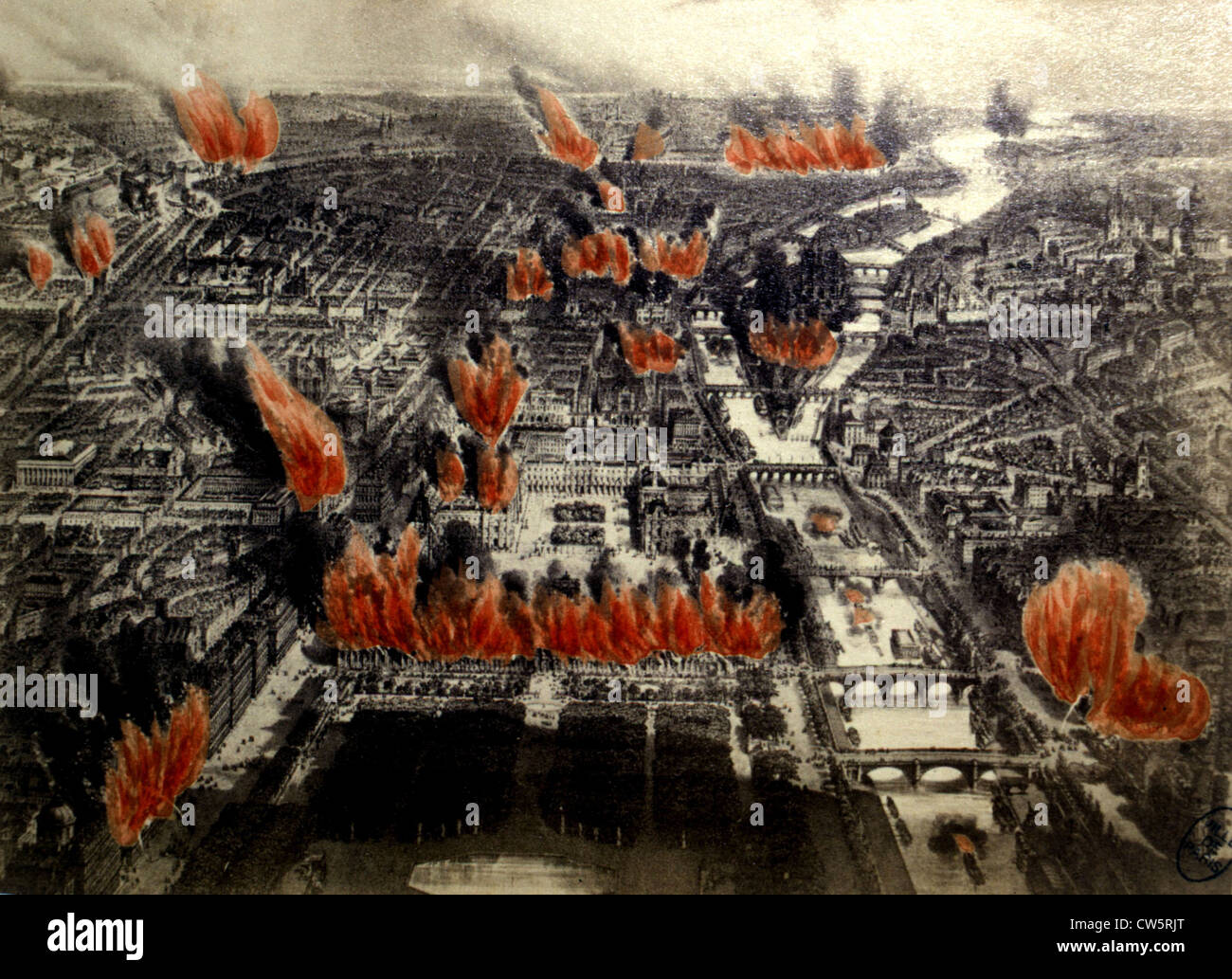 Paris on fire, 1871 Stock Photo Alamy