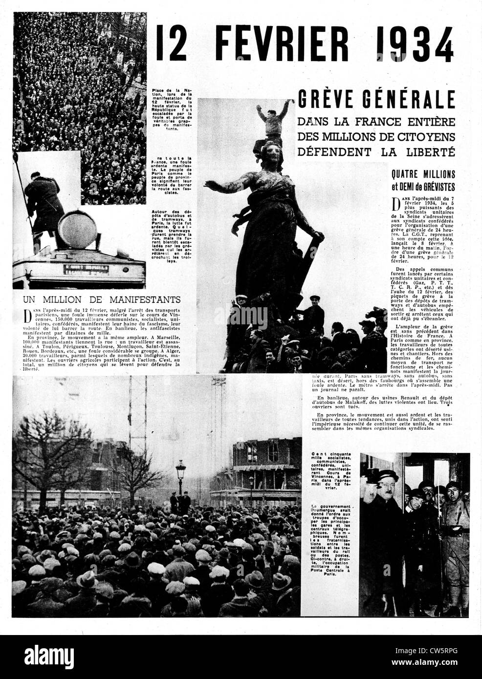 History of the February 1934 days Stock Photo