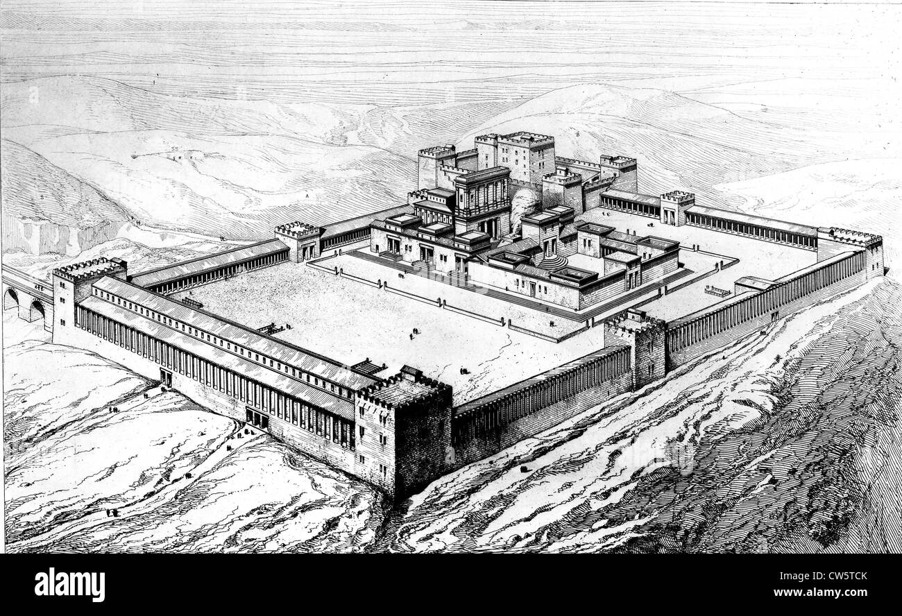 Jerusalem. Herod's Temple. Illustration by Melchior de Vogüe Stock Photo