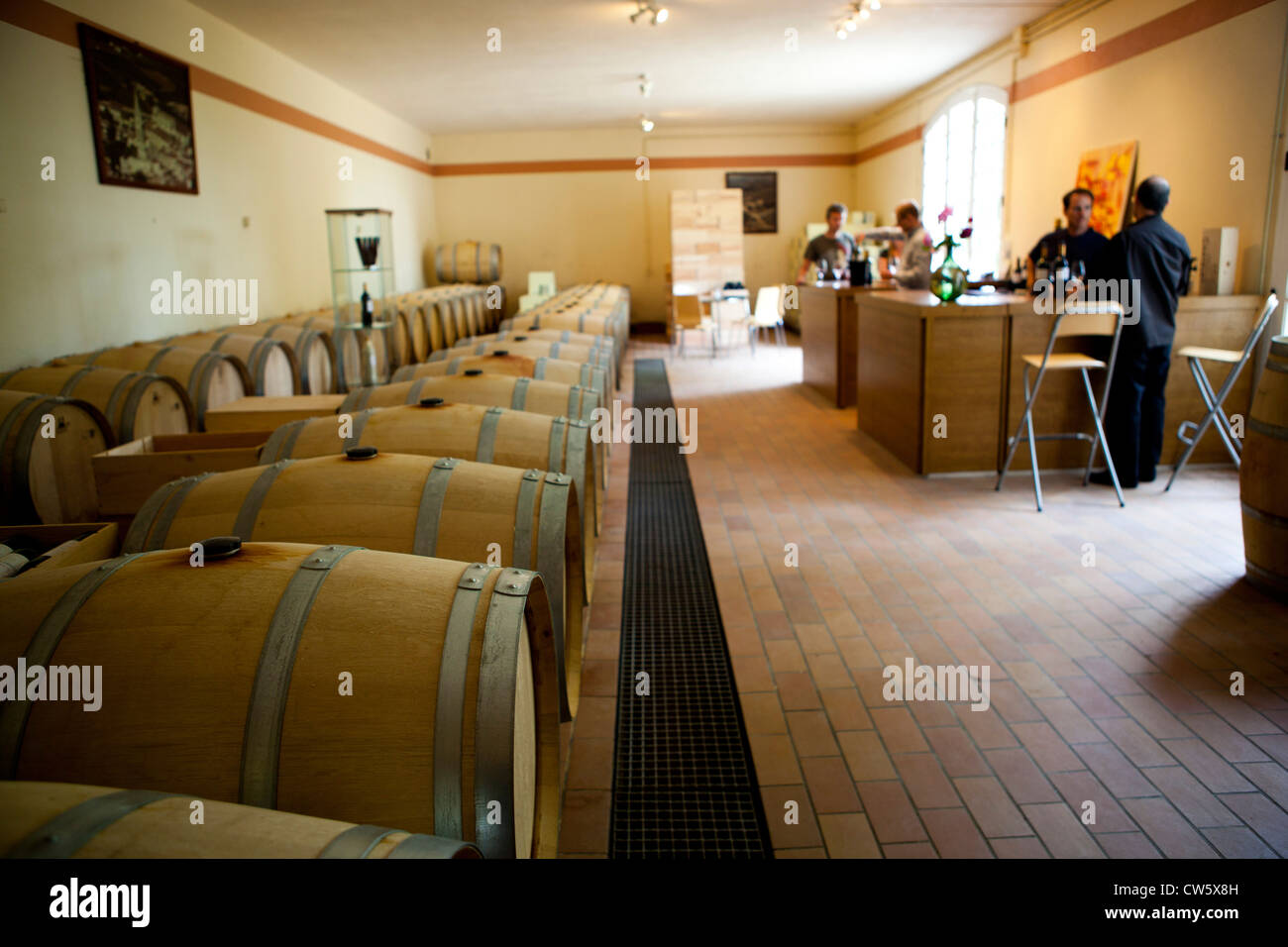 A wine cellar in Saint Emilion, Southern France Stock Photo - Alamy