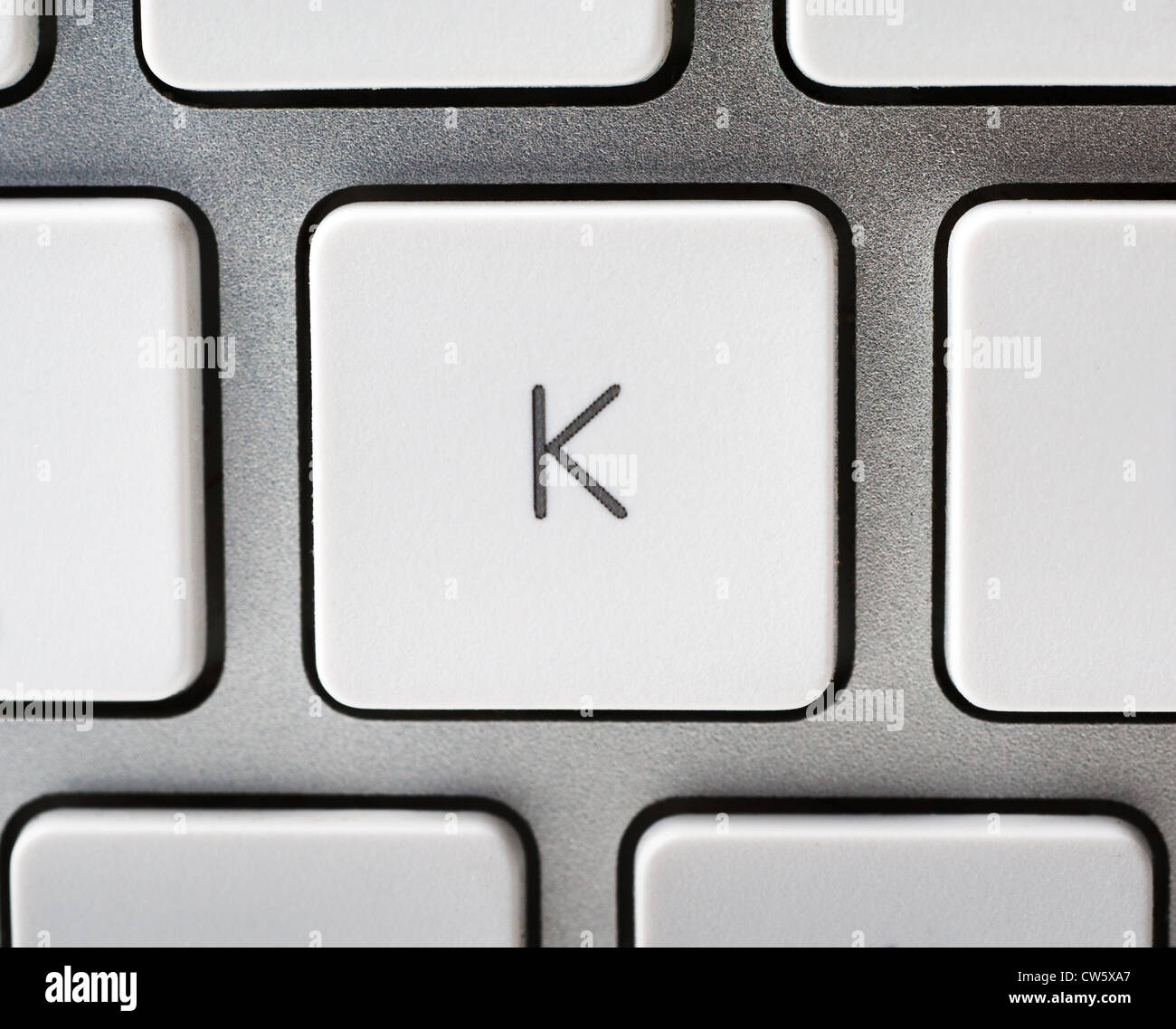 Letter K on an Apple keyboard Stock Photo