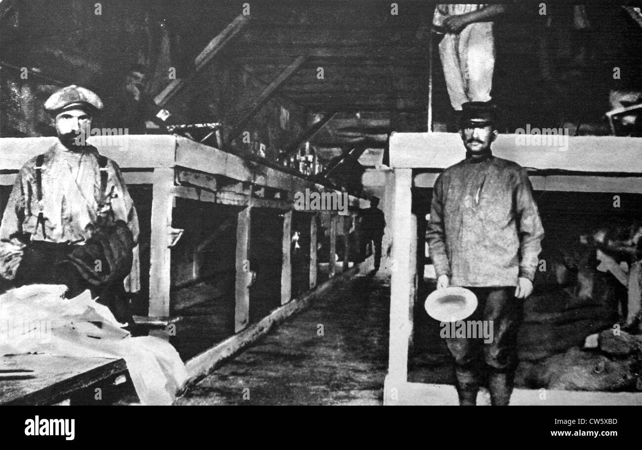 World War I. In Germany, Allied prisonerofwar camp (1916 Stock Photo