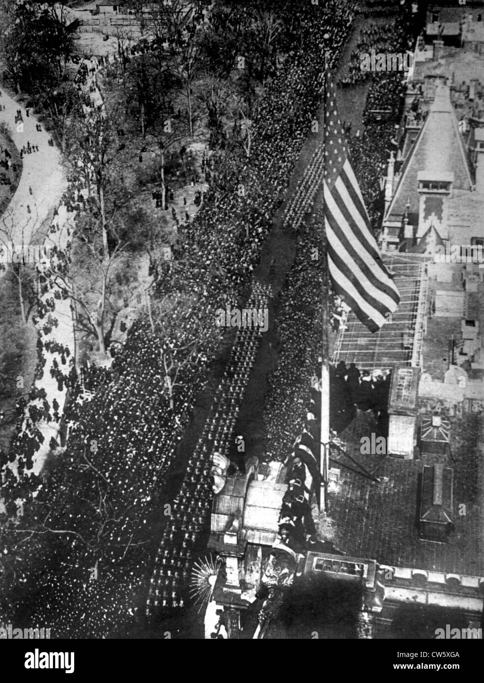 Triumphal return of American troops in New York after World War I (1919) Stock Photo