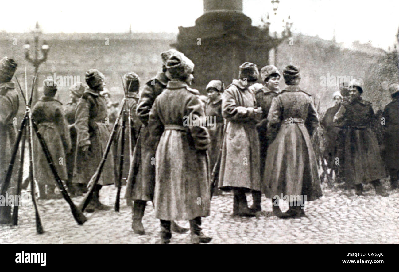 Russian Revolution. Kerensky's last day in Petrograd (1918) Stock Photo