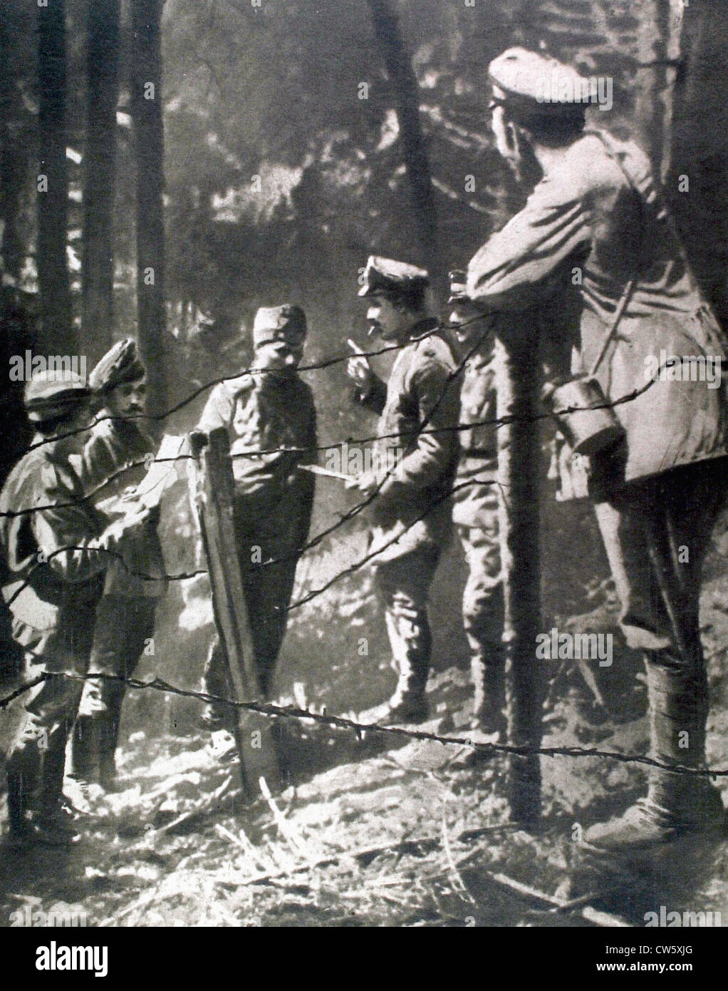 World War I. Russian members of Parliament on the Eastern front Stock Photo