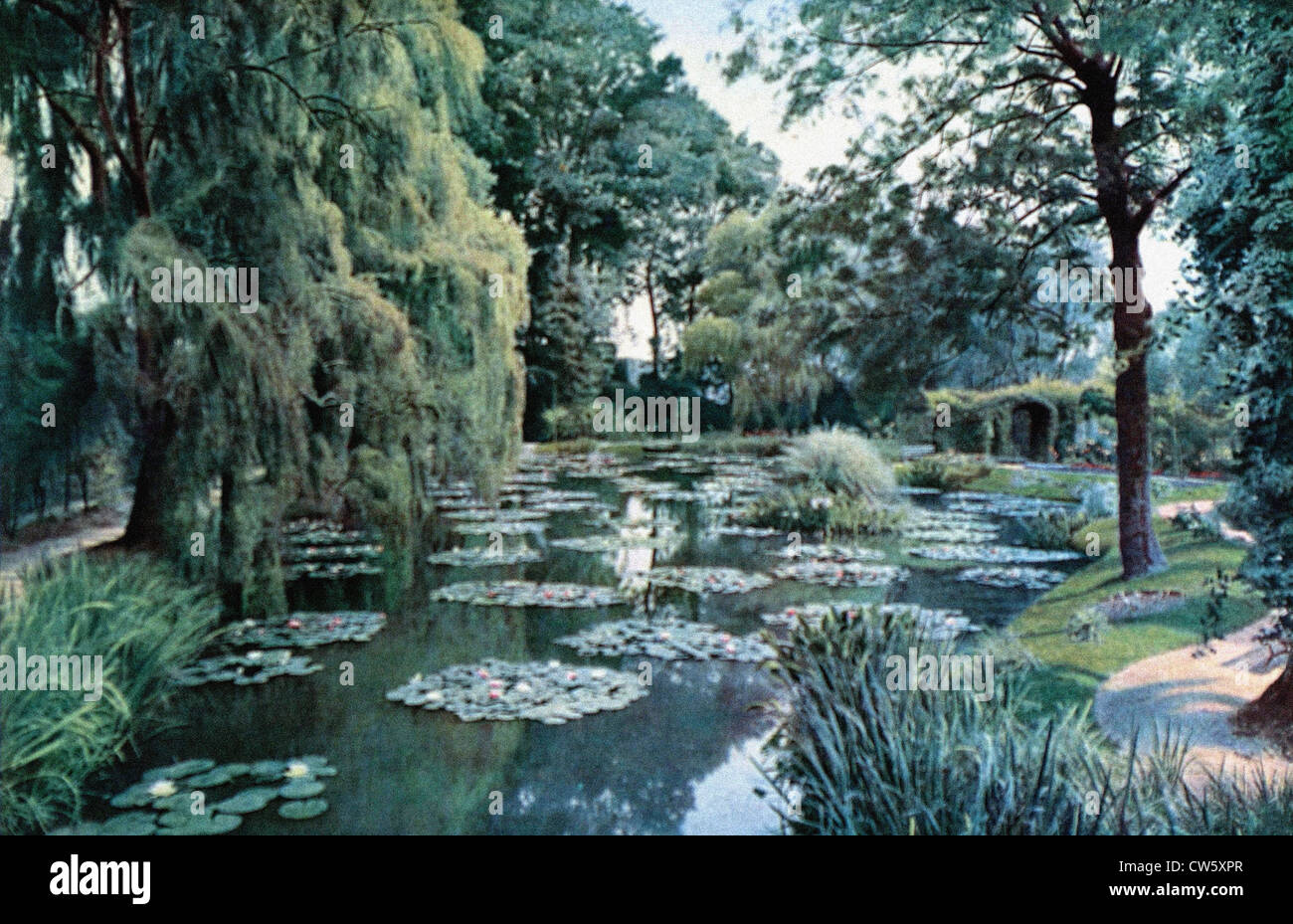 The water garden created by Claude Monet in his property at Giverny Stock Photo