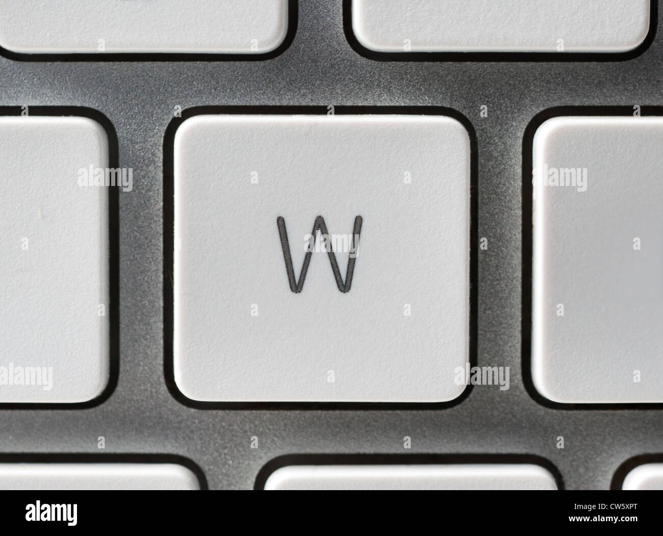 Letter W on an Apple keyboard Stock Photo