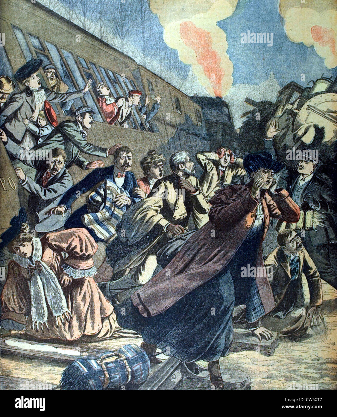 Torrential rains provoke serious flooding in Aïn-Sefra, Algeria (1904) Stock Photo