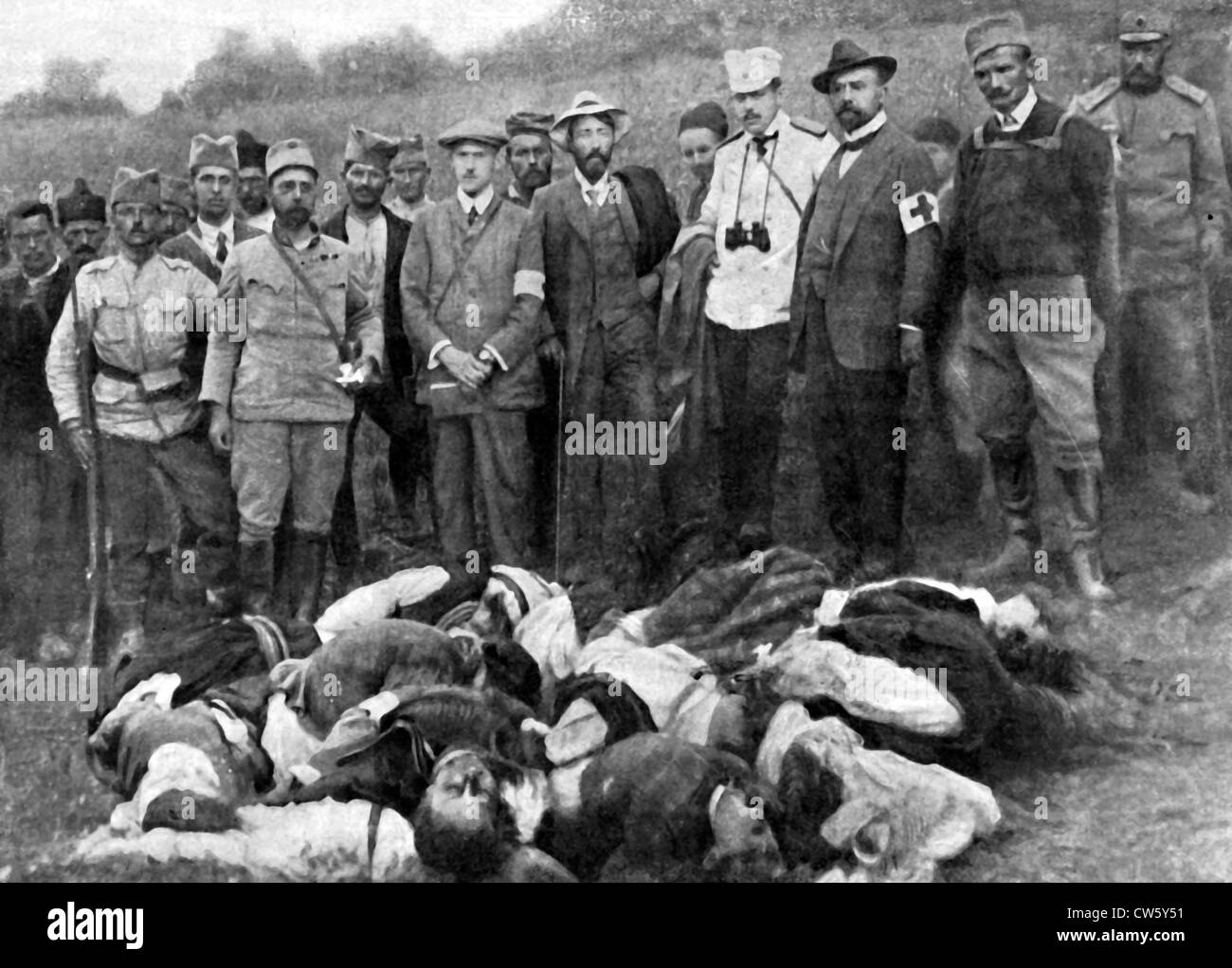 World War I. In Serbia, Major Balzarick captured by the Serbs Stock Photo