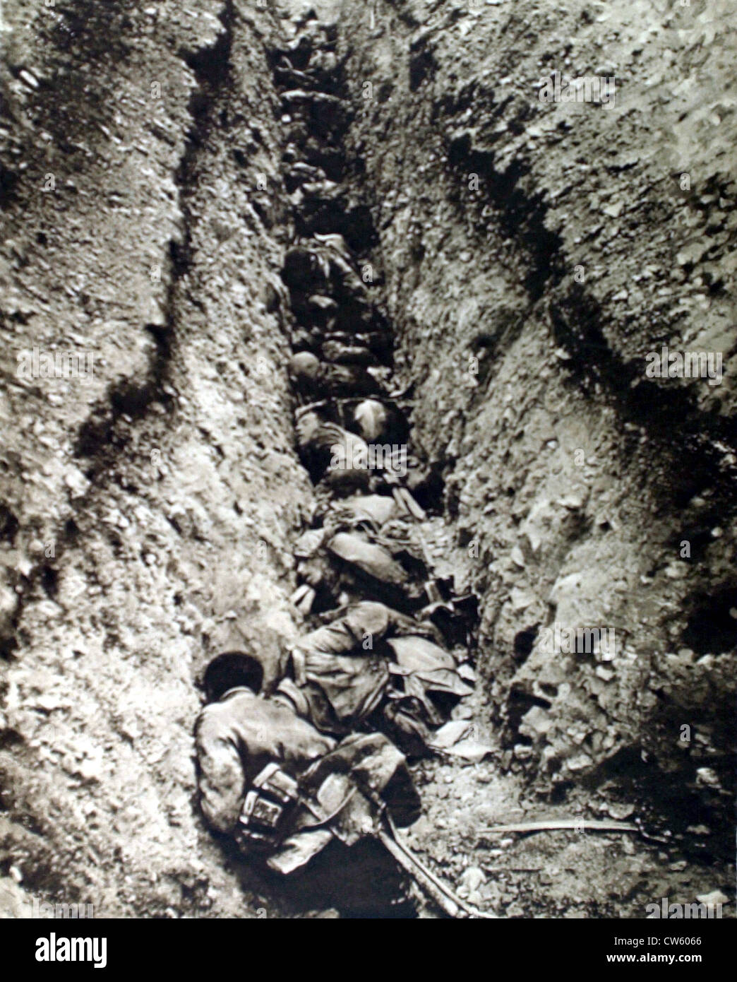 World War I. Corpses in a German trench Stock Photo