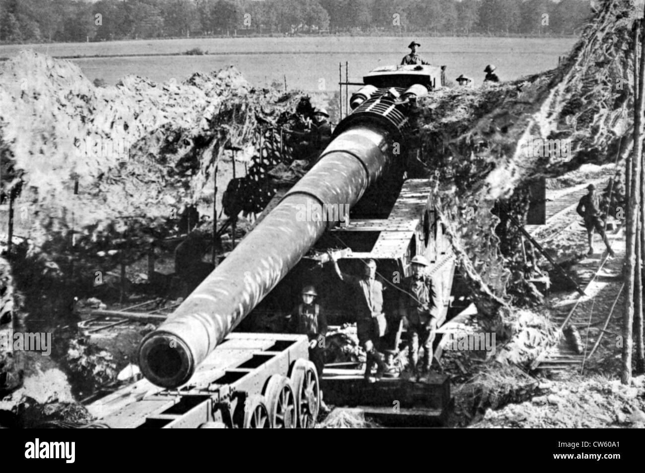 World War I. In Argonne, 14inch gun Stock Photo Alamy