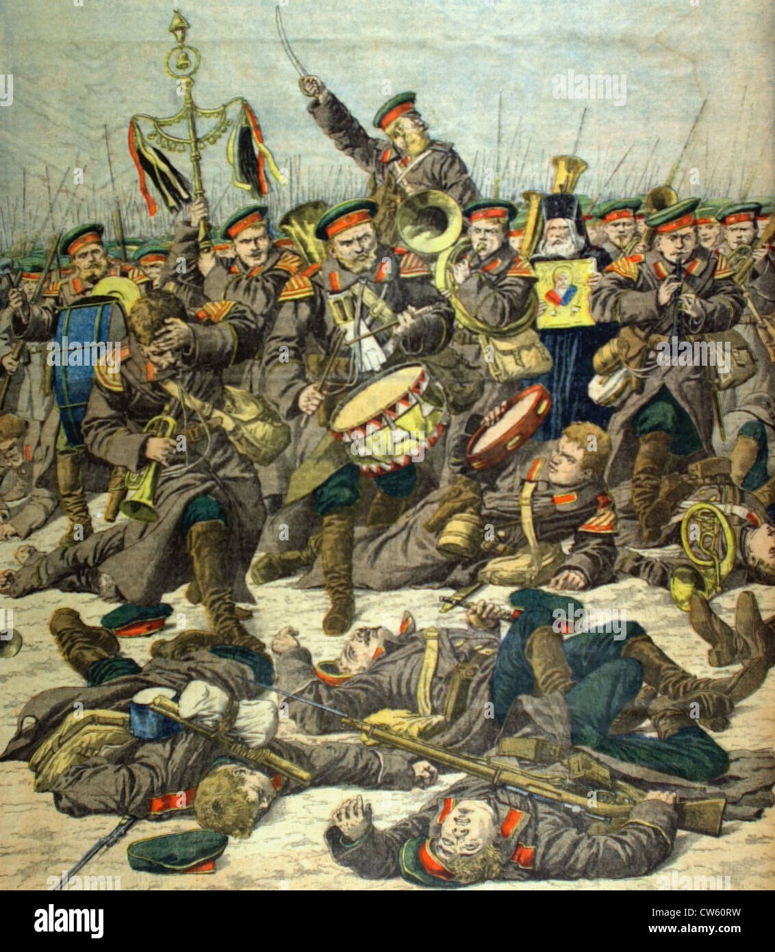 Russo-Japanese War. Battle of the Yalu (1904) Stock Photo