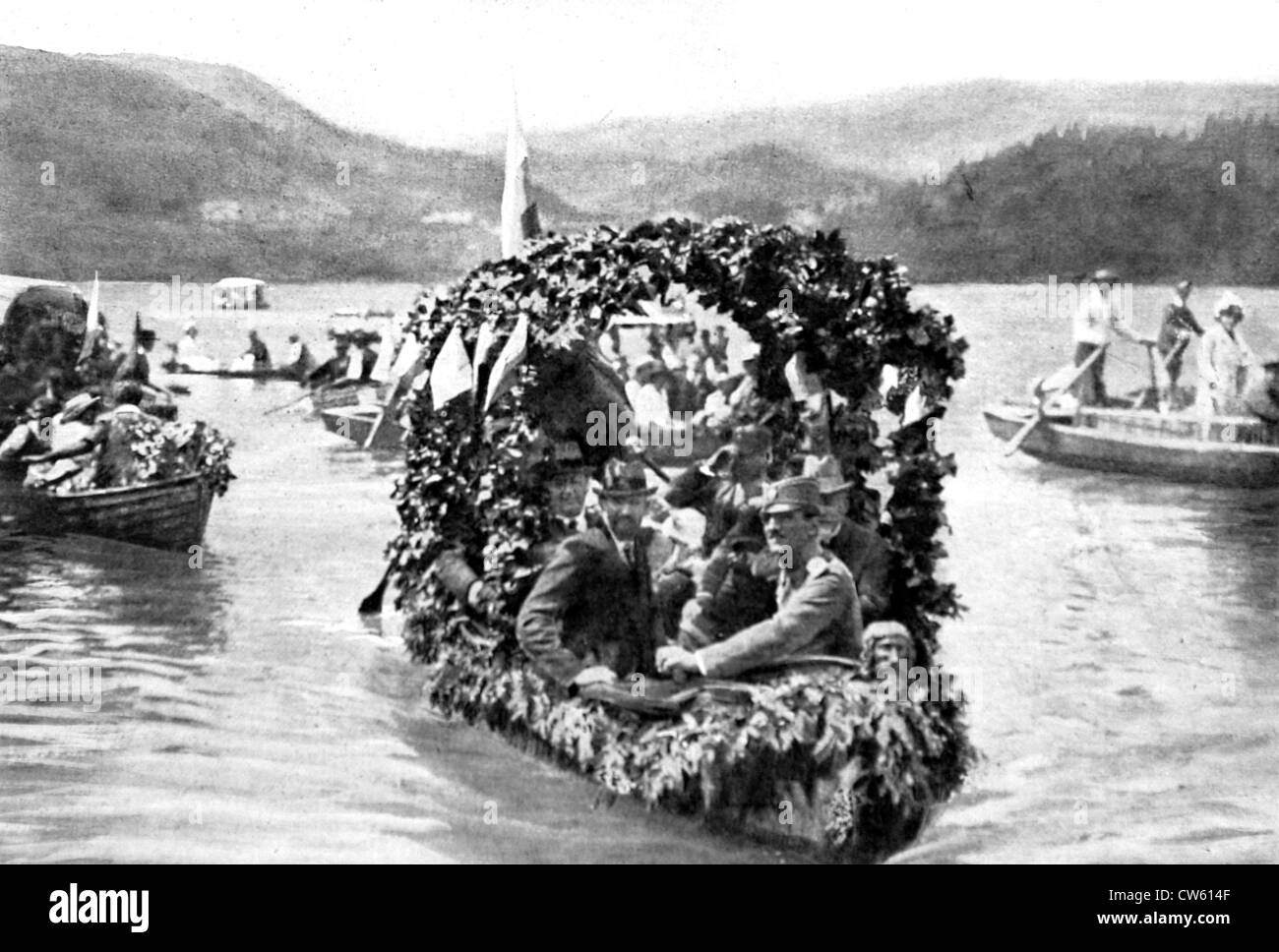 Triumphal voyage of Prince-regent Alexander of Yugoslavia in Croatia and Slovenia (1920) Stock Photo