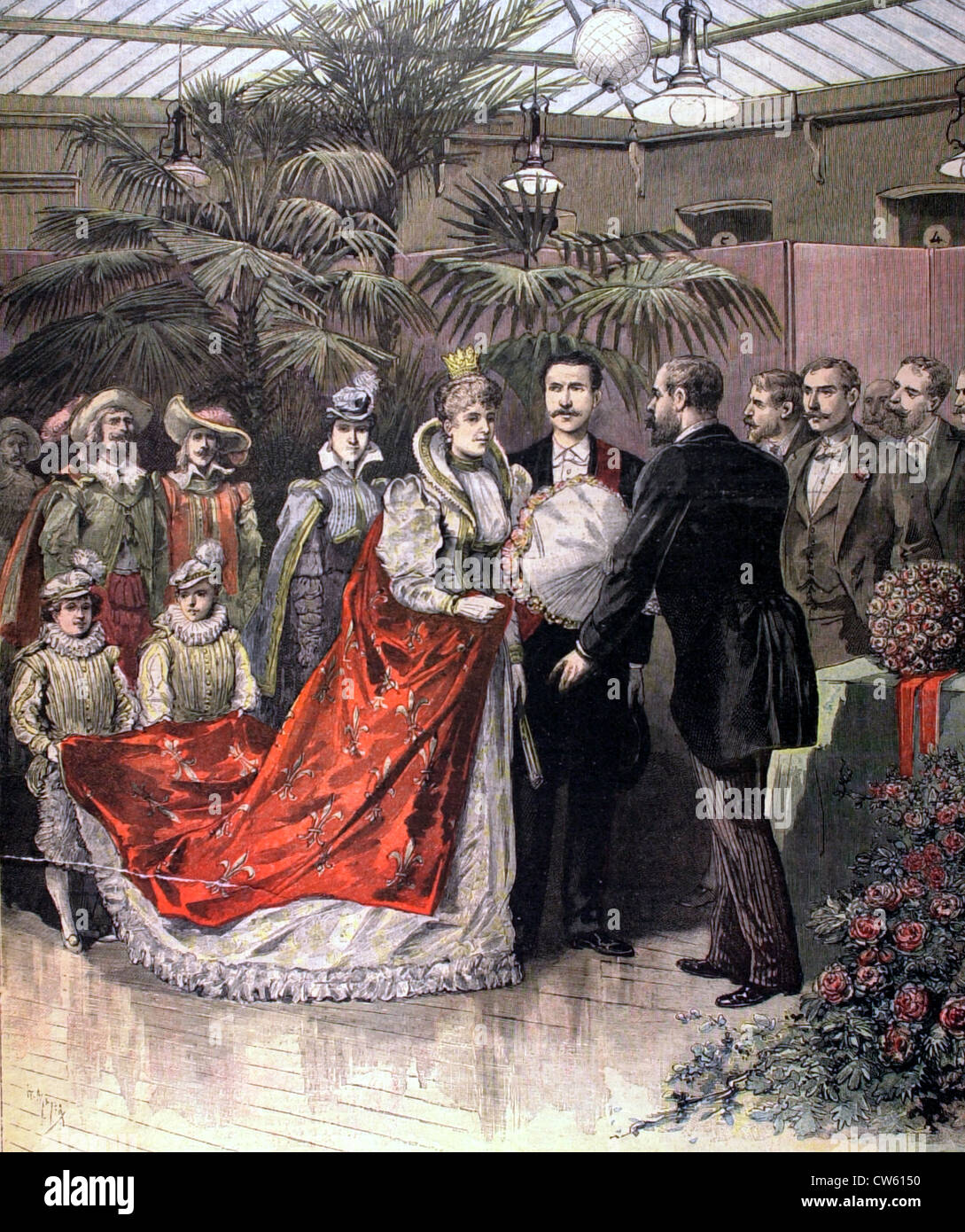In Paris, for third Thursday in Lent, reception of the Queen of the laundresses (1893) Stock Photo