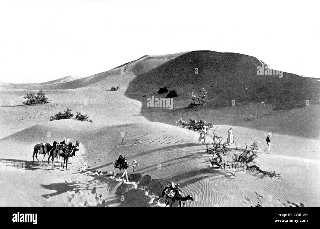 Conquest of Sahara. Foureau-Lamy mission in the desert (1900) Stock Photo