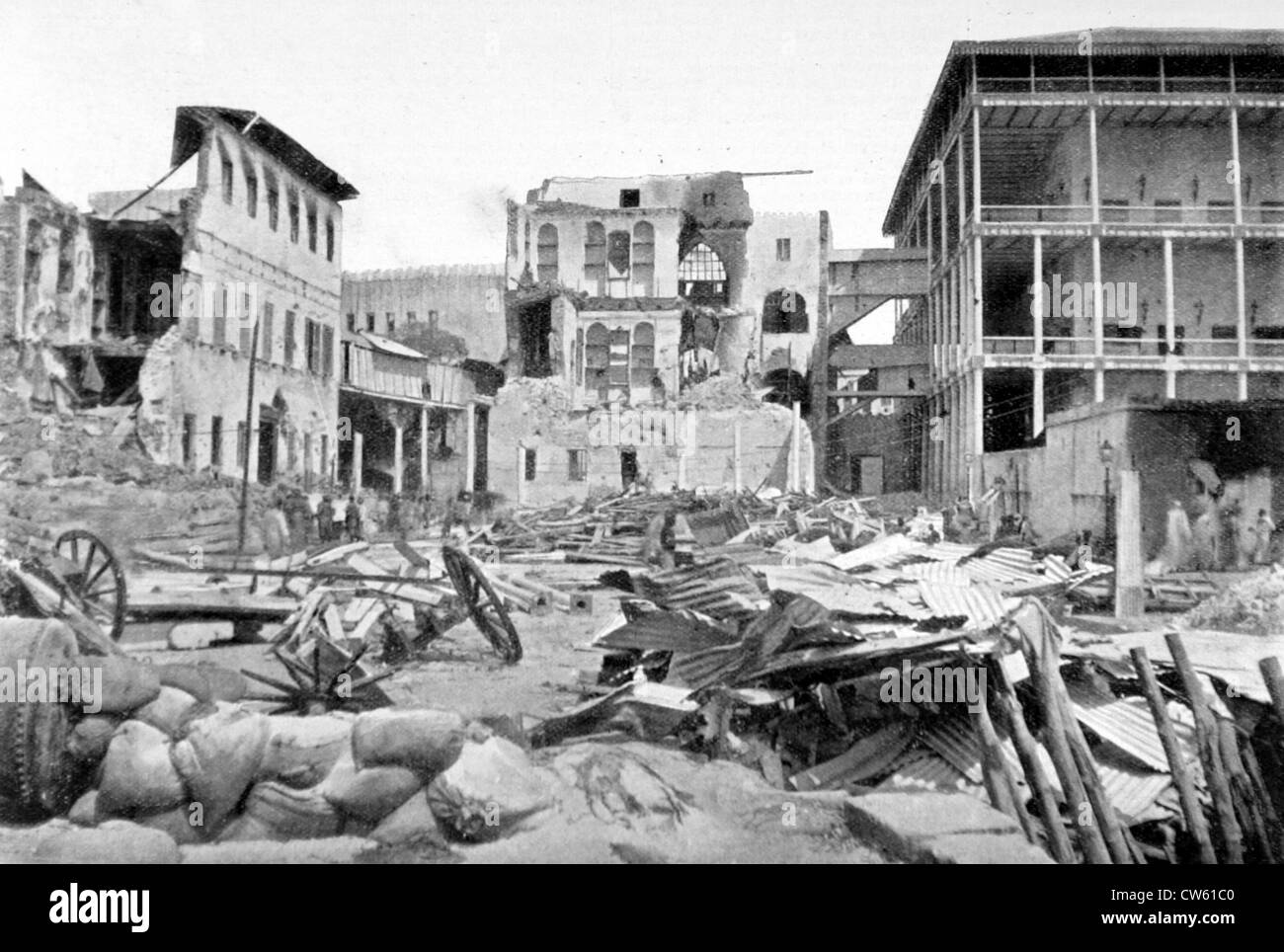 Bombing of Zanzibar by the British army (August 25, 1896 Stock Photo ...