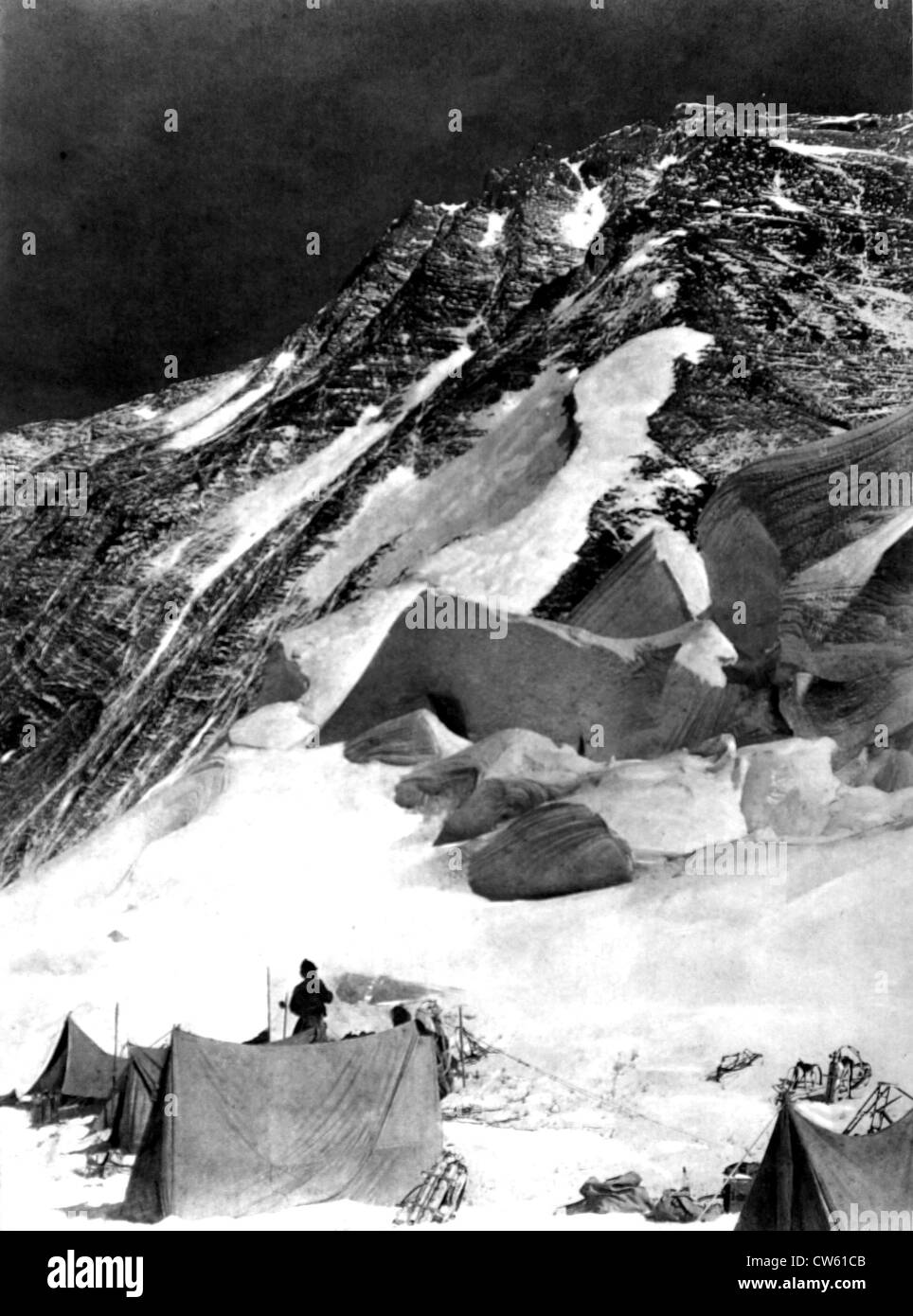 Mount Everest expedition, the Everest seen from camp Chang-la (1922) Stock Photo