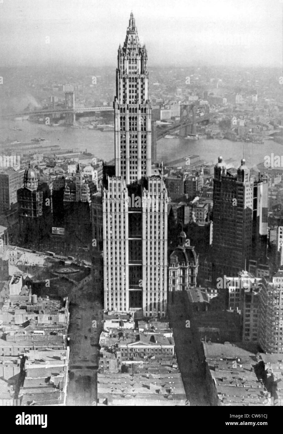 The highest skyscraper in New York, the Woolworth building (1922) Stock Photo