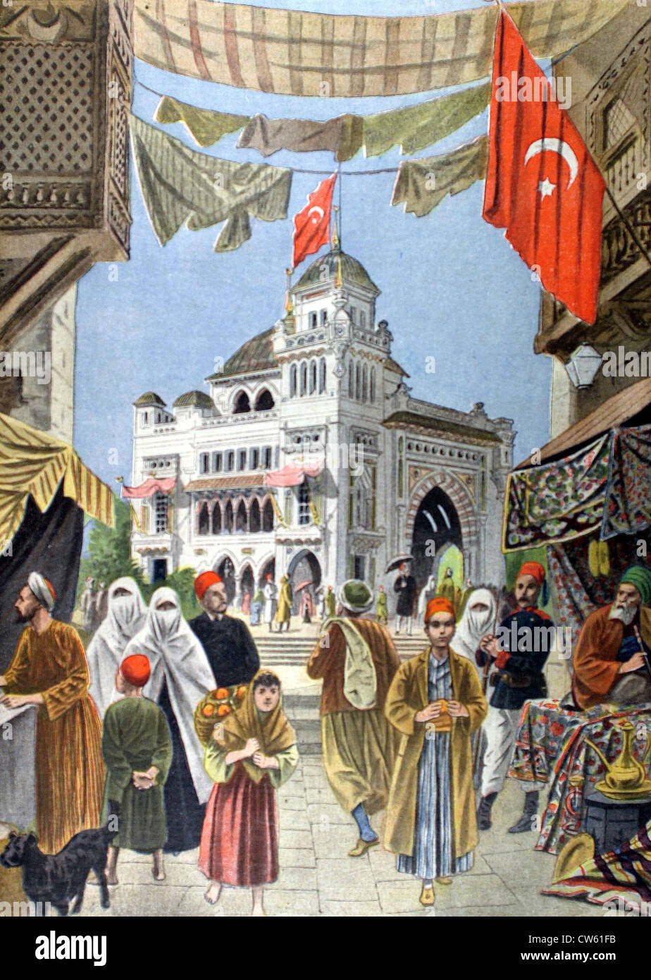 The Turkish pavilion at the 1900 Paris World Fair. Stock Photo