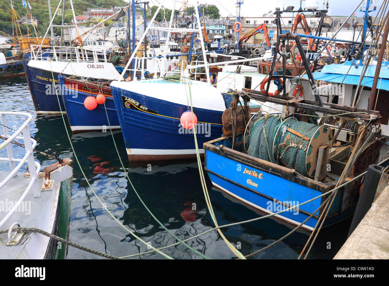 Fishing boats in Mallaig harbour, west coast of Scotland Stock Photo ...