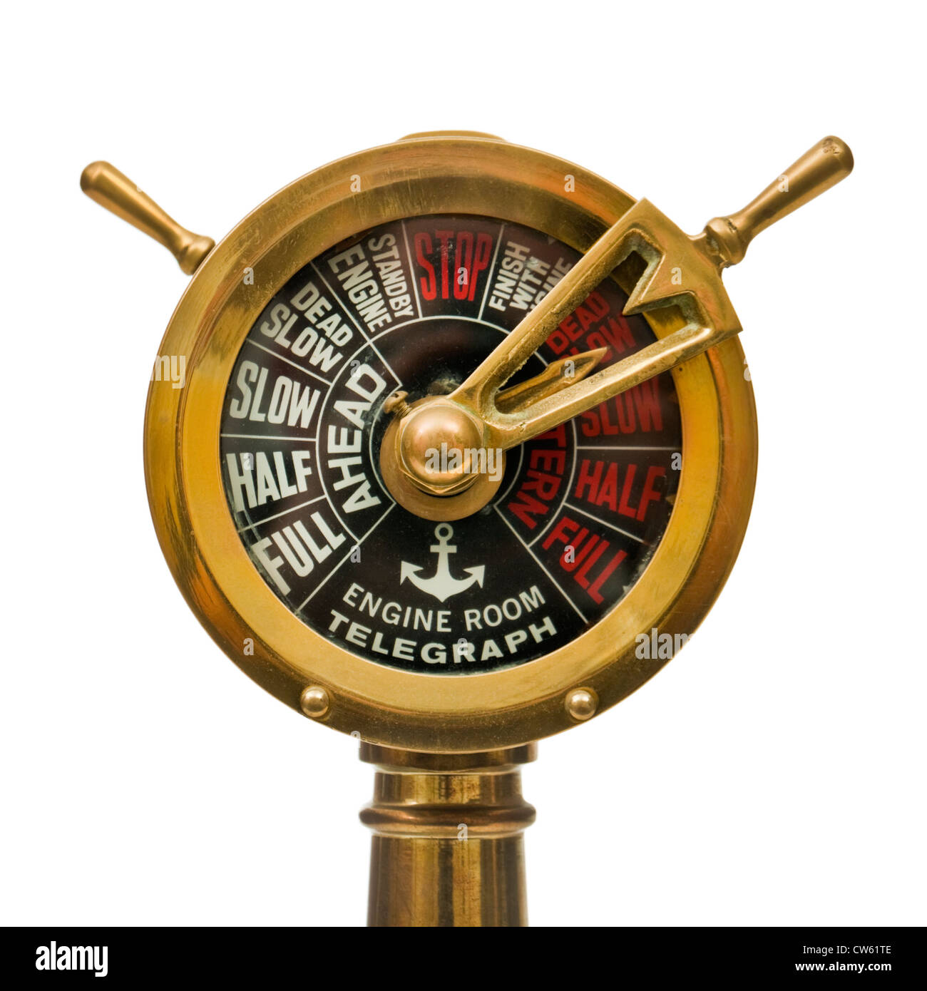 thumbnail image 2 of 7-Inch Antique Brass Ship Engine Order Telegraph – Nautical Decor, Handmade, WWII Style 2 of 4