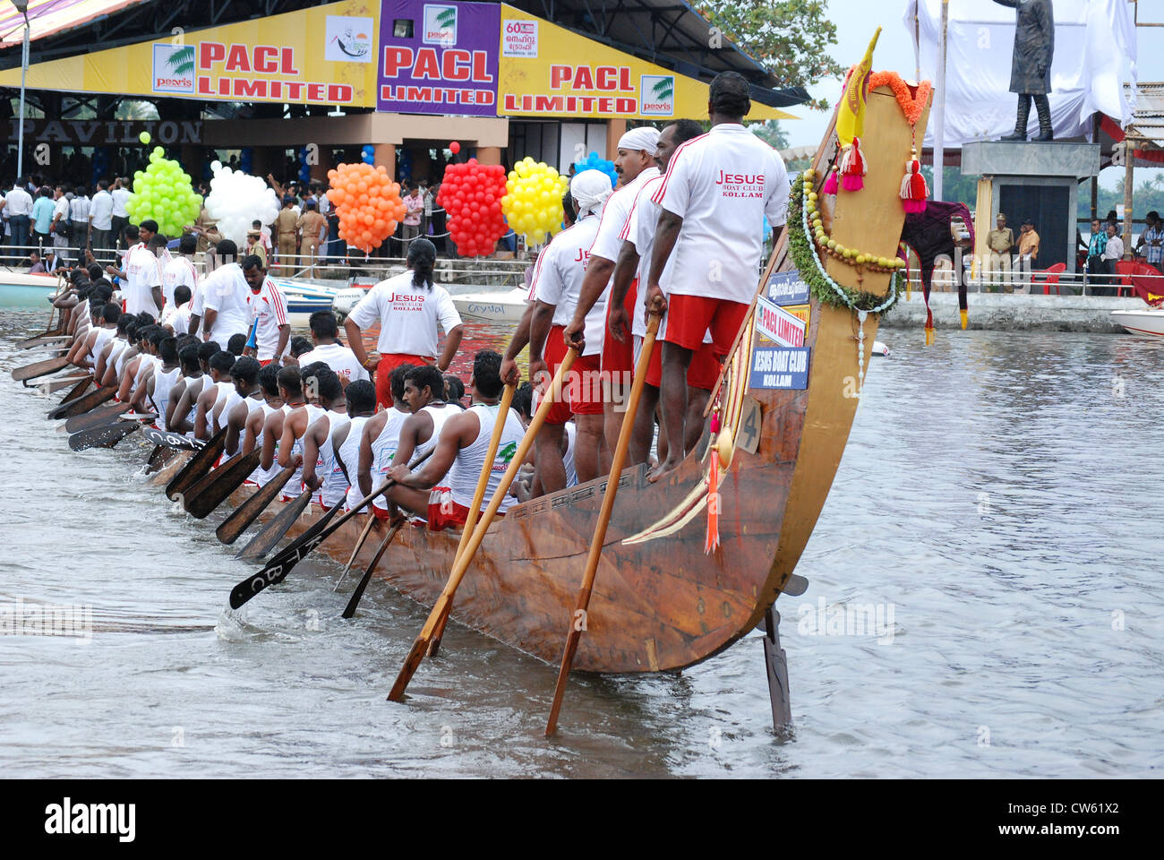 snake boat  from a boat race in alleppey,kerala,india Stock Photo