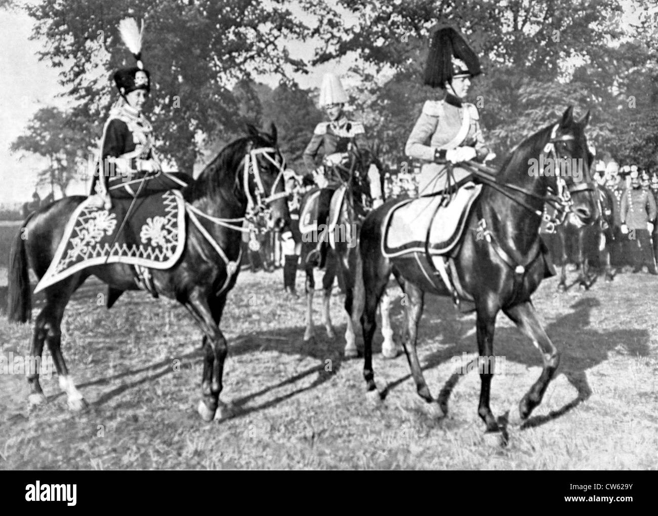 Princess Victoria-Louise and Princess Eitel-Frederic, at the Imperial Guard's parade in Germany, 1911. Stock Photo
