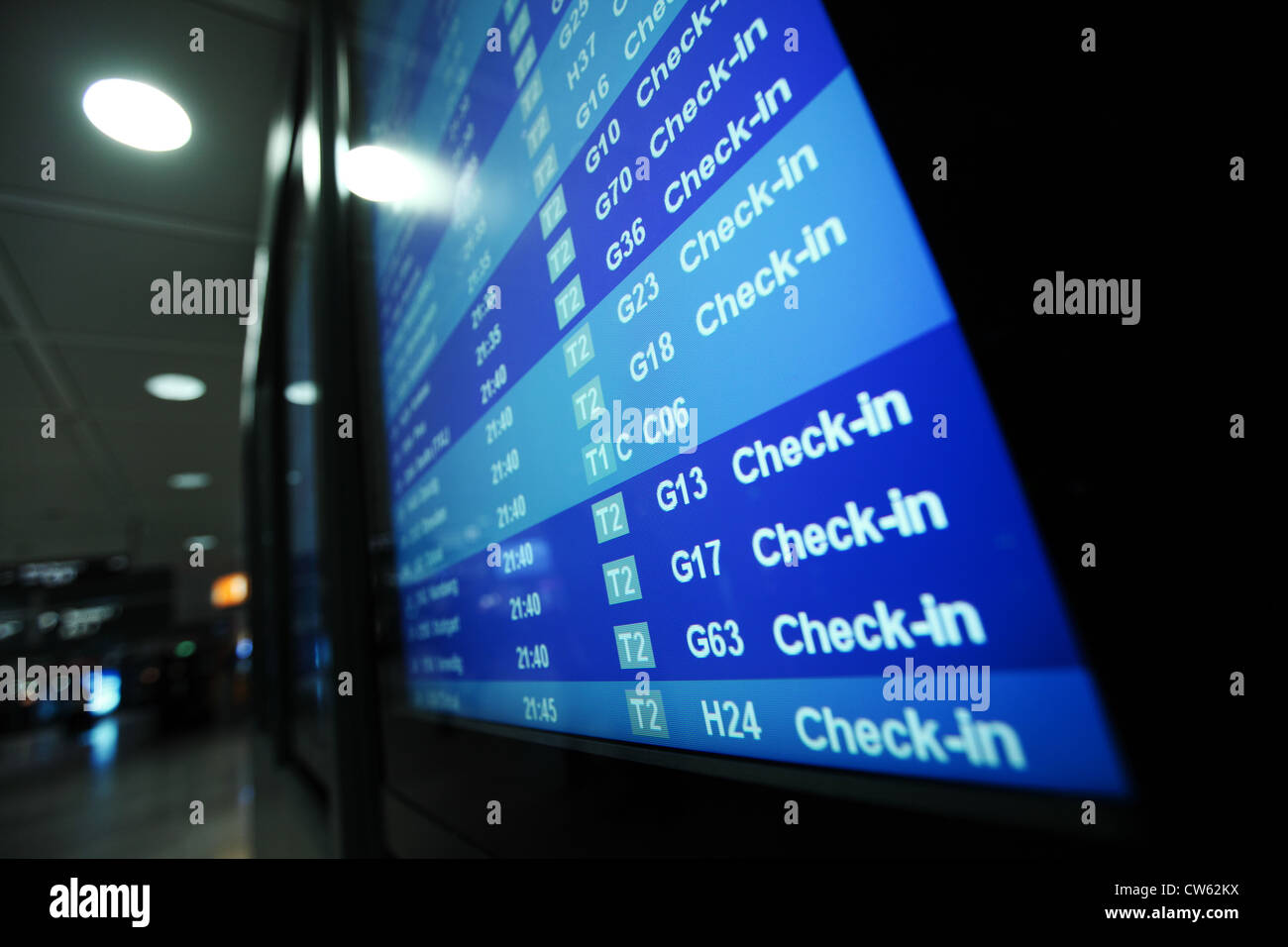 check in desk in airport Stock Photo Alamy