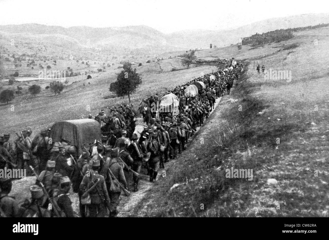 World War I.  Movements of the Serbian army in October 1916. Stock Photo