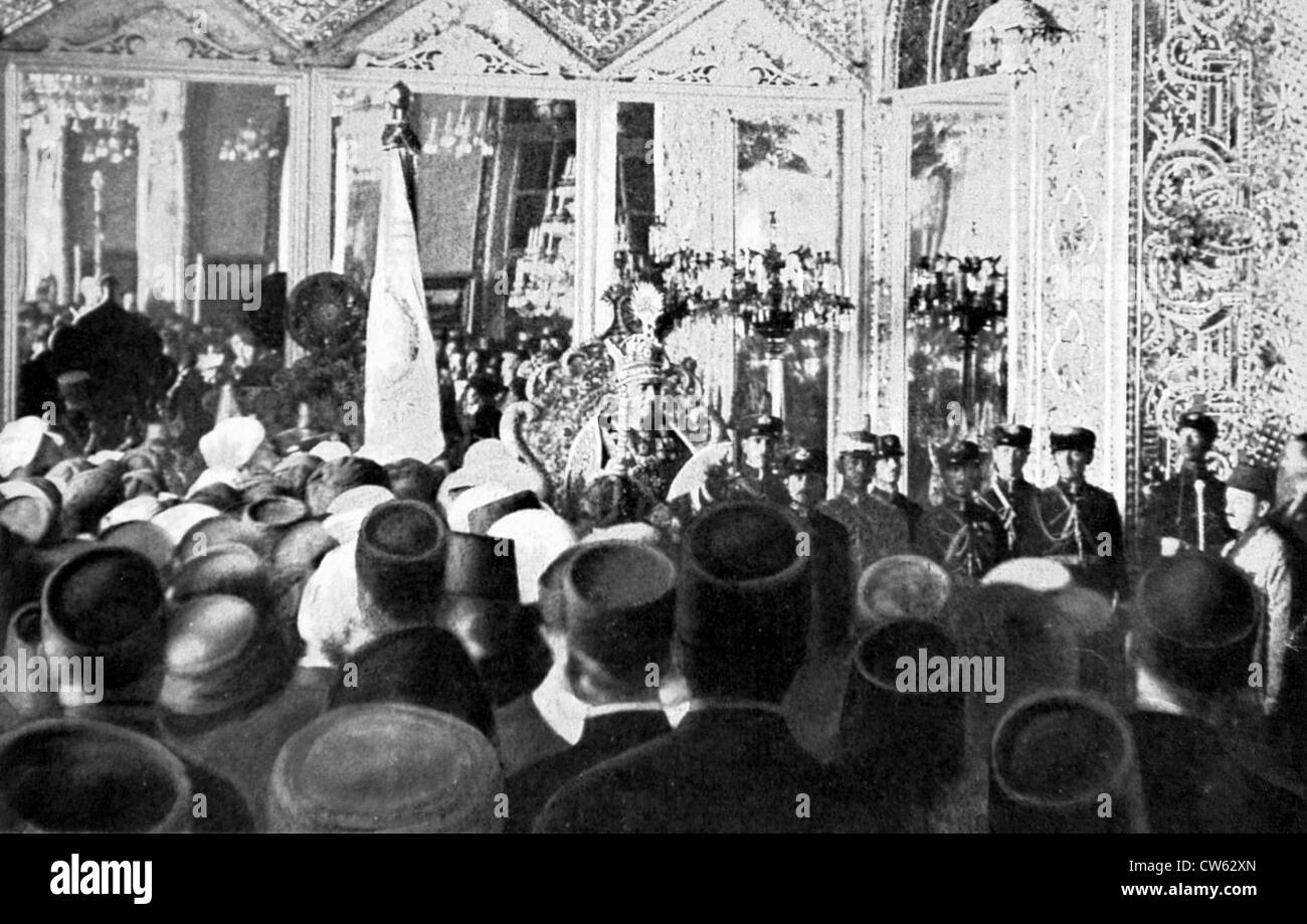 Celebration for the coronation of new Shah of Persia, in Iran (1926) Stock Photo