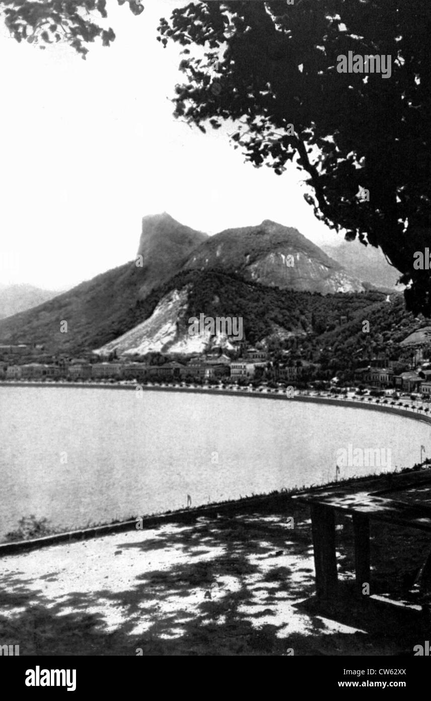 Bay of Rio de Janeiro in Brazil, 1926 Stock Photo