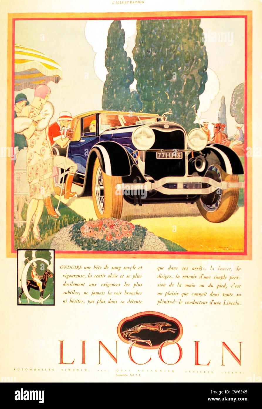 Advertising poster for Lincoln automobile Stock Photo